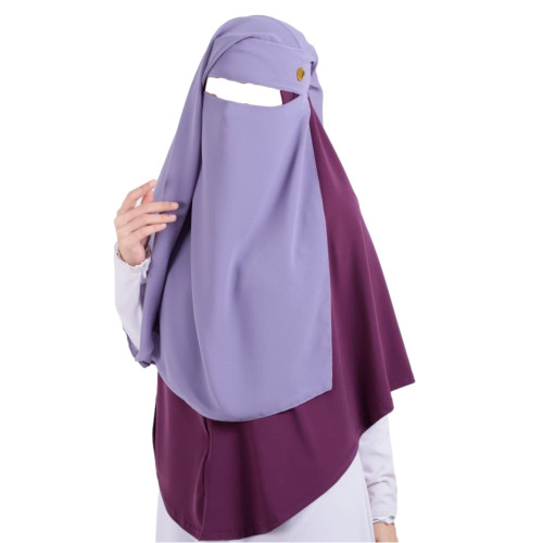 Two Layer Niqab Iris Purple (Long)
